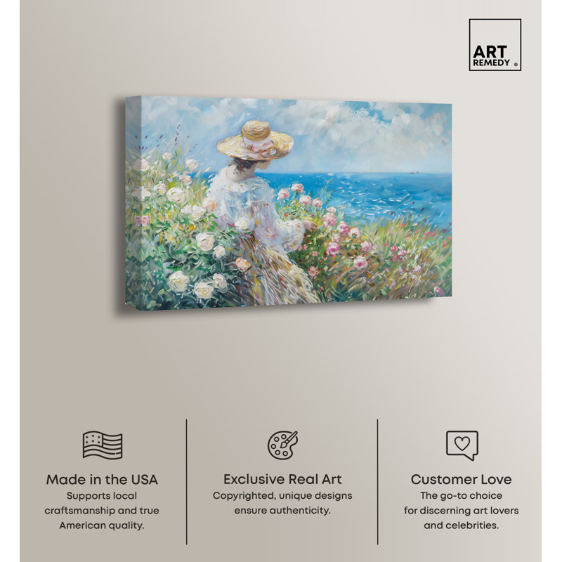 Gentle Sea Impressionist Canvas Wall Art, 36" x 54", Gallery Wrapped