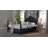 Baxton Studio Martino Four-Poster Platform Bed - Sculpted Post Bed Frame With Panel Headboard, Vintage Spindle Bed, Black, King-1772286700-1772286611
