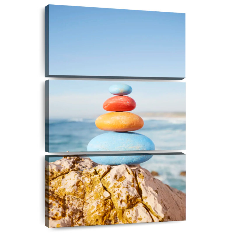 Kerrick Colorful Stacked Stones, 50" H x 32" W