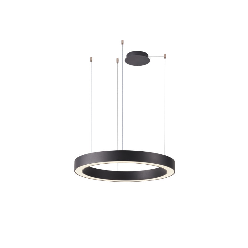 1 - Light LED Wagon Wheel Pendant, 8cm H x 60cm W x 60cm D, Black