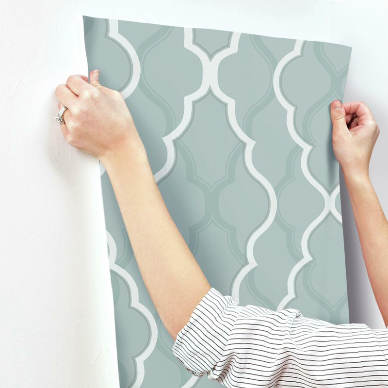 Papier peint double damas, Bleu sarcelle