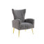 Fauteuil à oreilles en velours Citium-1807437126