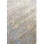 Tapis transitionnel floral bleu / doré en laine / soie / rayonne rectangulaire noué à la main 8 pi 11 po x 11 pi 9 po Transitional
