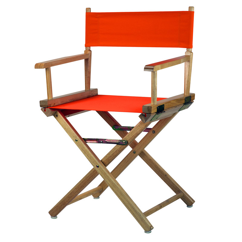 Chaise de réalisateur pliante 18 po, Naturel, Orange