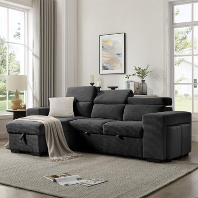 Caitlin 3 Seater Corduroy Sofa Bed