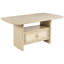Table contemporaine 8 en chêne beige, table rectangulaire et chaises rembourrées pour une salle à manger industrielle chic