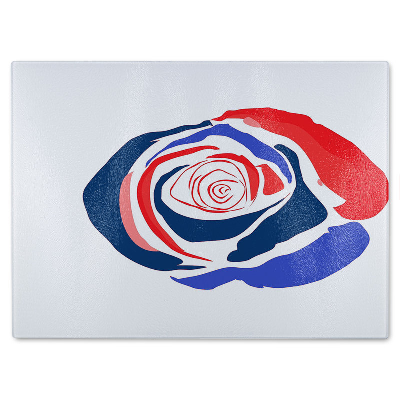 Rose Glass Chopping Board, 40cm L x 28cm W