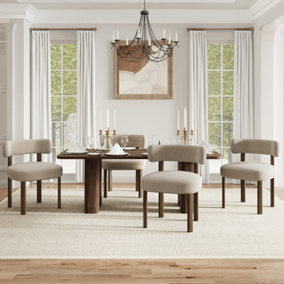 Upholstered Solid Wood Dining Chair Side Chair