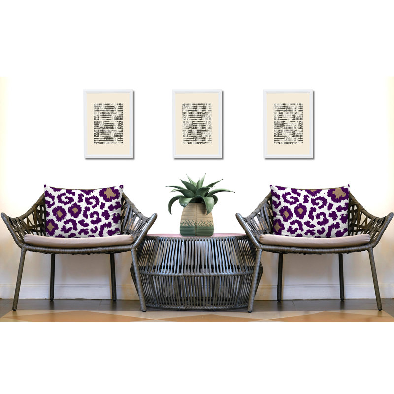 Oreiller réversible intérieur / extérieur à imprimé zébré Norbert, 20x14, Purple