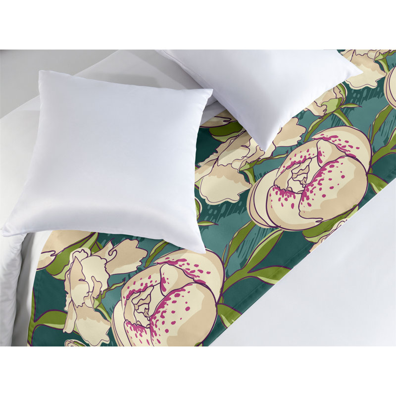 Motif floral écharpe Ambesonne, Très grand lit