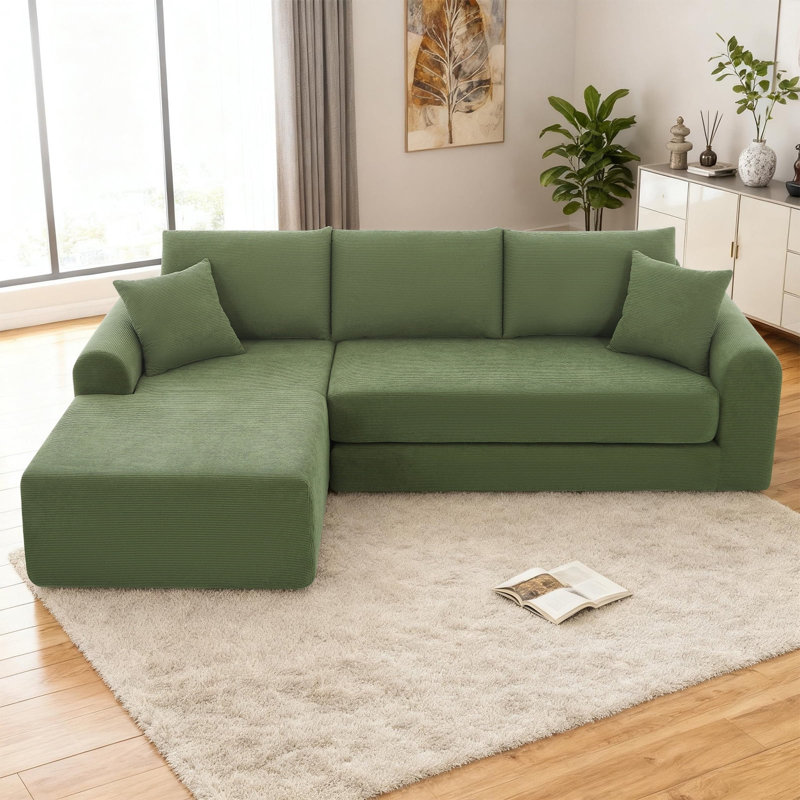 Boneless 103" Modular Sectional Cloud Sofa - Boneless Couch with Deep Seat, Non Slip Base, Folding Sofa Sectional Couches for Living Room, Cozy Modular Couch with L-Shape Chaise, No Assembly Required, Black