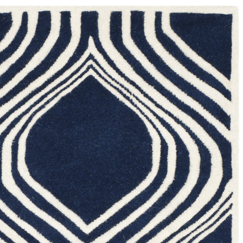 Oglesbee Hand Tufted Wool Abstract Rug, Square 5'