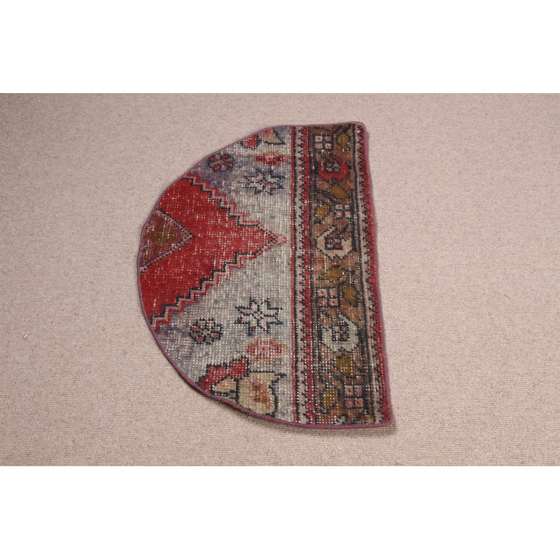Petit tapis de chambre de bébé rétro vintage gris Anatolian gris idéal pour la décoration de chambre à coucher