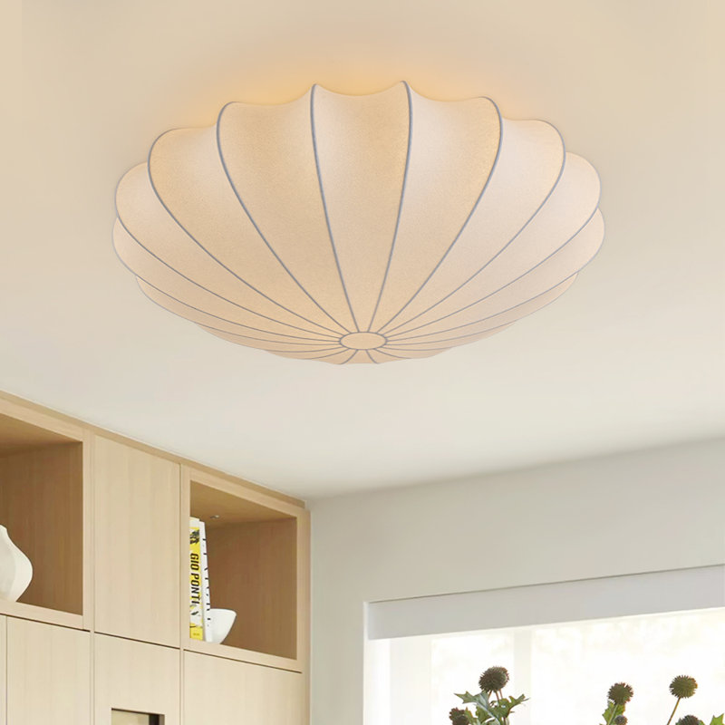 Plafonnier semi-encastré en soie Aneve, H 10,6 po x l 26,8 po x P 26,8 po