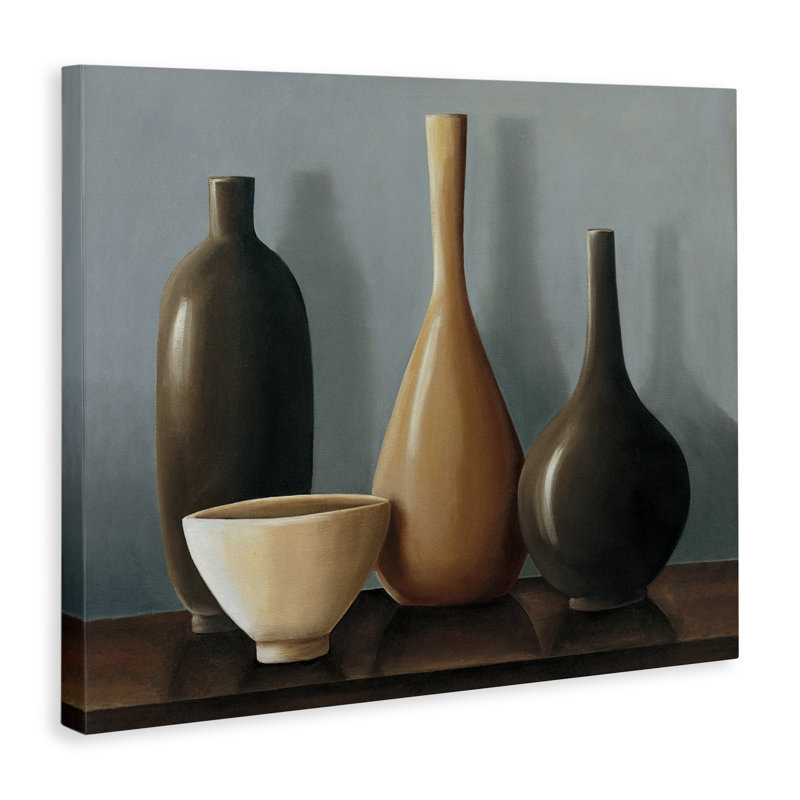 Art mural sur toile «Varried Pottery Still Life» par Arlene Stevens, H 24 po x l 30 po