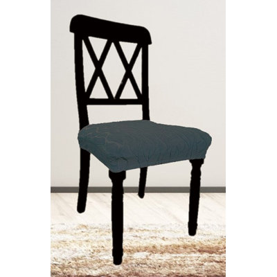 Armless Chair Seat Stretch Cover-Black