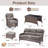  8-Piece Patio Furniture Set With Swivel Glider Chairs, 6-Inch Ultra-Plush Cushions & Water-Resistant Olefin Fabric-118850189