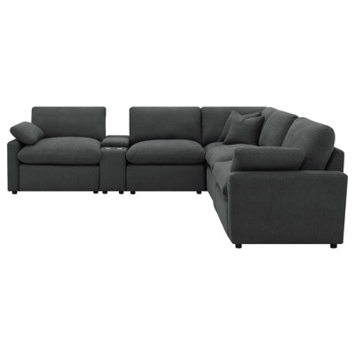 Yelton 7-piece Modular Power Reclining Sectional Dark Grey