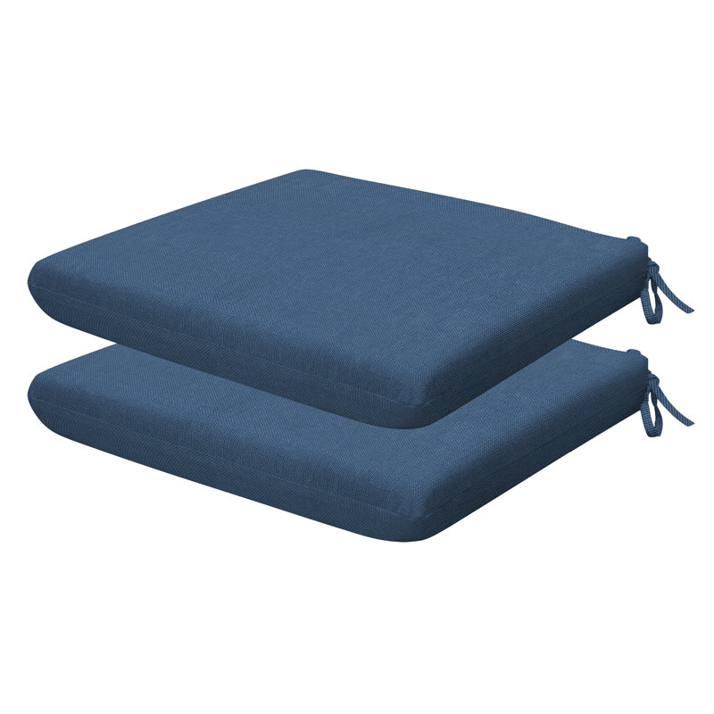 Coussin de siège d'extérieur carré Meridian, Bleu acier, L 20 po x P 20 po