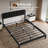 Queen Size Metal and Upholstered Bed Frames with Headboard-72198393-101243735