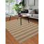 Tapis chic à rayures beiges et dorées: parfait pour les espaces minimalistes 6 x 8