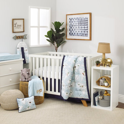 Nojo Waverly Place Little Explorer World Map 8 Piece Crib Bedding Set