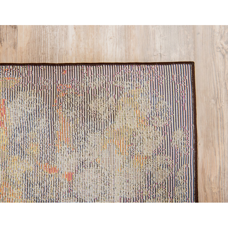 Tapis bleu marine à motif abstrait Dimonetta, Rectangle 8 pi x 10 pi