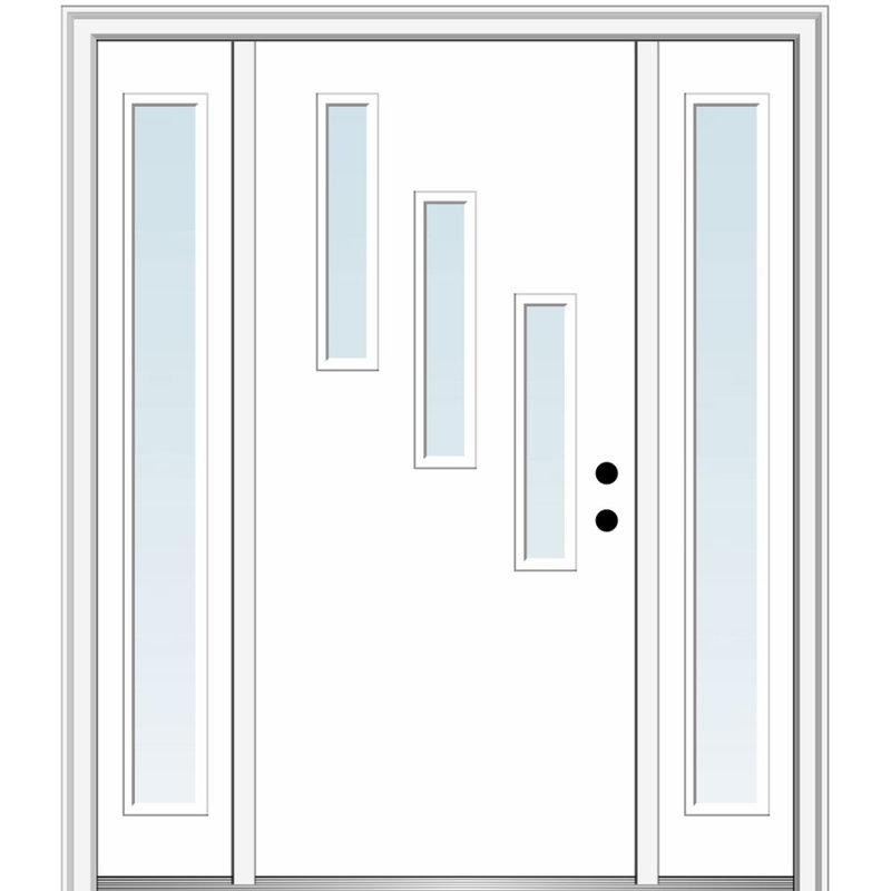 Portes d'entrée avant apprêtées apprêtées, S'ouvre à gauche vers l'intérieur, Clair, H 81,75 po x l 68,5 po x P 4,563 po