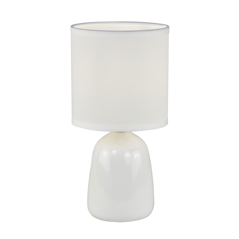 Mellisha Ceramic Table Lamp, White, White Glaze