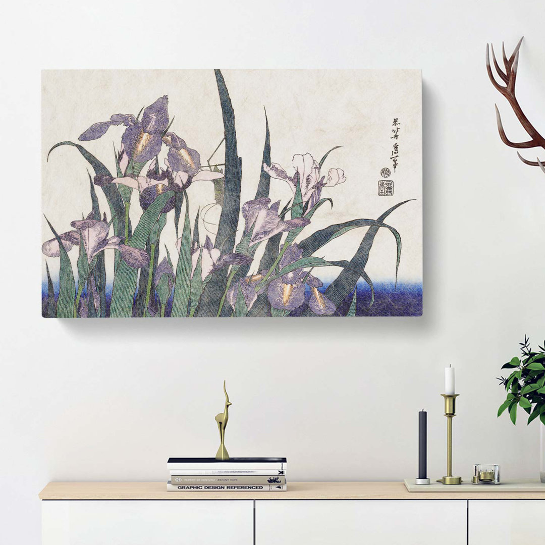 Irises by Katsushika Hokusai - Wrapped Canvas