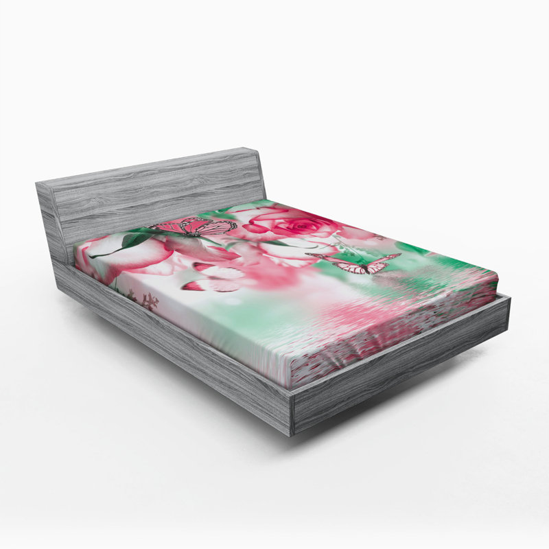 Microfiber Floral Fitted Sheet, Full Fitted Sheet