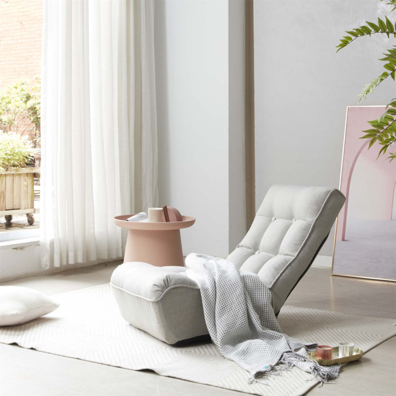 Fauteuil inclinable réglable réglable pour le confort et les loisirs, idéal pour les balcons et les tatamis, Grey Linen