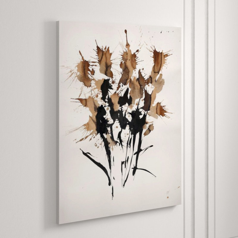 Sepia Florals IV Print by Paul Ngo, 31" H x 24" W x 1.5" D, Image Brush Gel