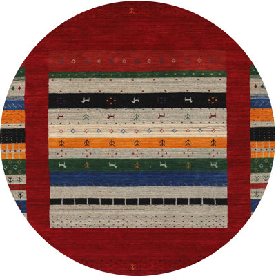 Tapis de zone rouge/orange/vert contemporaine