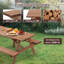 Table de pique-nique en bois massif-520667979