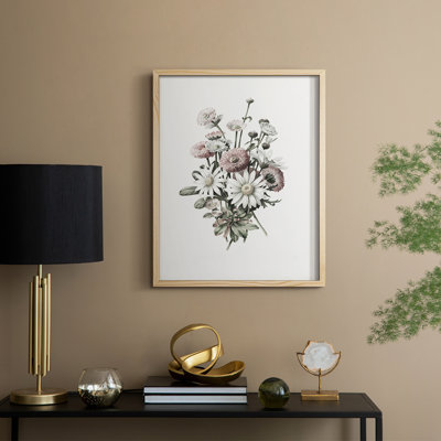 Vintage Floral Print CCVI Framed Print - Solid Wood