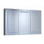Rectangulaire 48 po L x H 30 H Armoire à pharmacie encastrée / à fixation en aluminium argenté avec trois couleurs de DEL, tablettes réglables, charnières silencieuses, affichage de l'heure et de la température à grande surface intégrée,