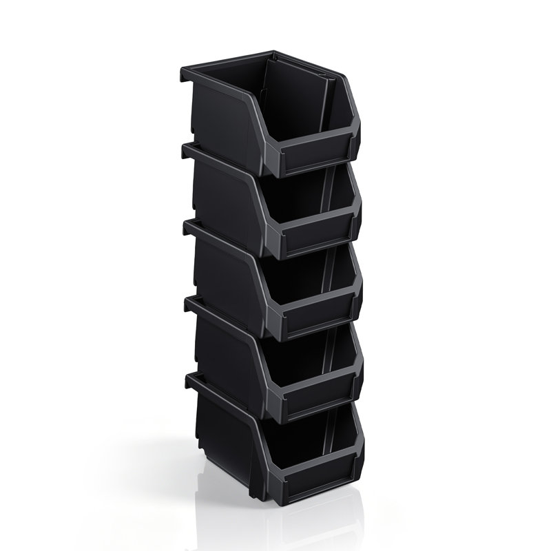 Ensemble de 5 bacs de rangement pour vêtements Sorbus, Black