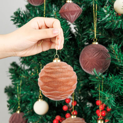 35PCS Velvet Christmas Balls - Shatterproof Christmas Ball Decoration - Neutral Christmas Ornaments Set 10 Styles Of Christmas Decorations For Parties, Holidays, Christmas