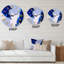 Abstrait vagues bleues, grises et blanches - horloge murale moderne-60187238