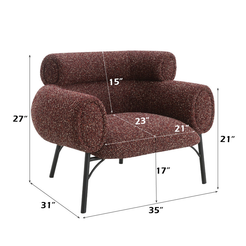 Chaise en tweed marron Mardi