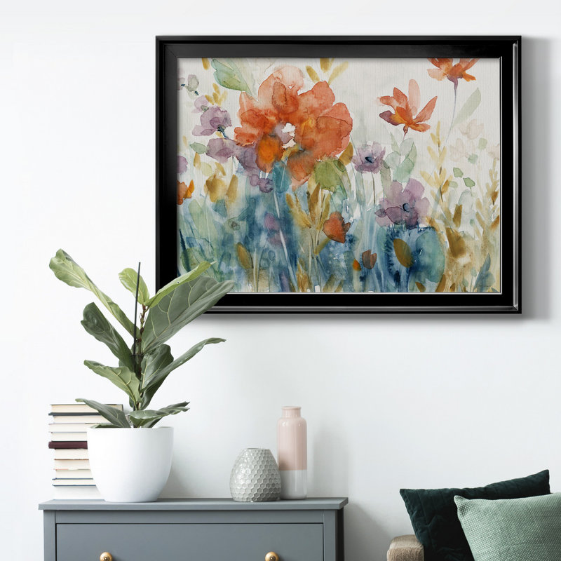 " Timeless Gardens " Painting Print, 30.5" W  x 42.5" H  x 1" D, Black, No Mat