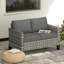 128cm Wide Straight Patio Sofa with Cushions-199046139-199046138