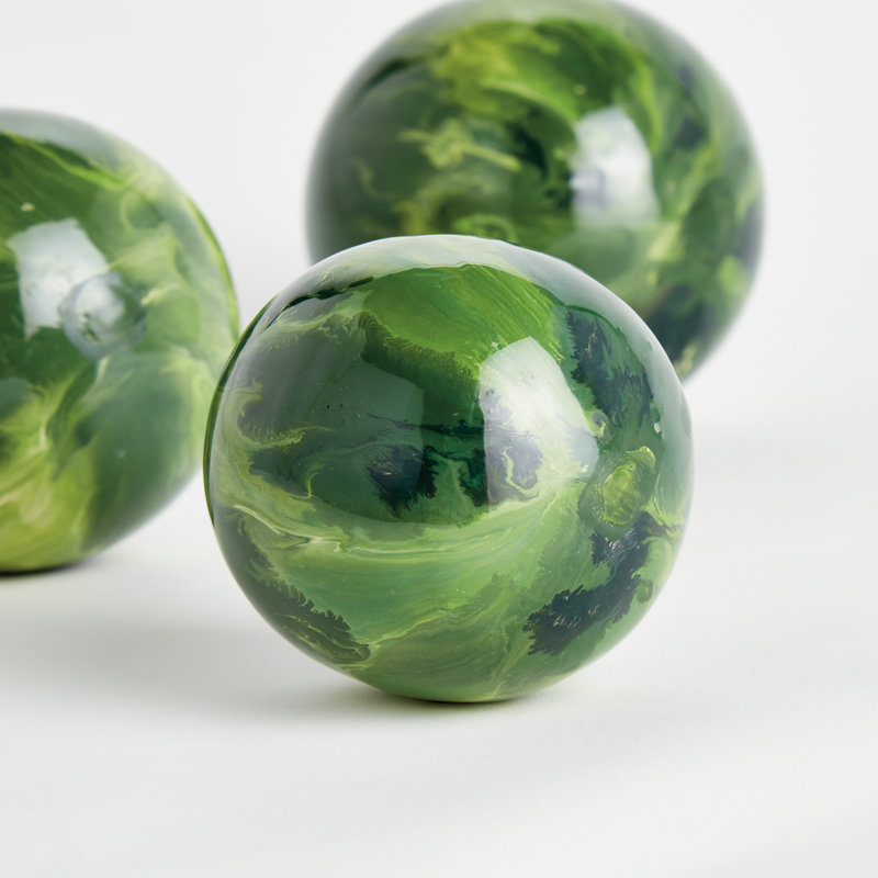 Orbe en fer peint à la main Orvis, H 4 po x l 4 po x P 4 po, Vert