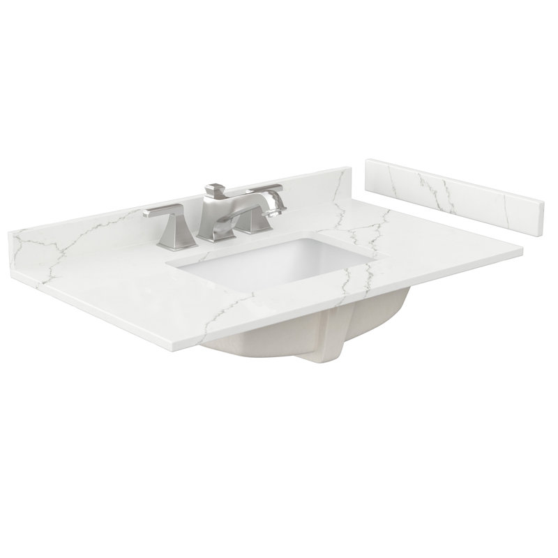 Elan 36'' White Oak Single Vanity with Quartz Top