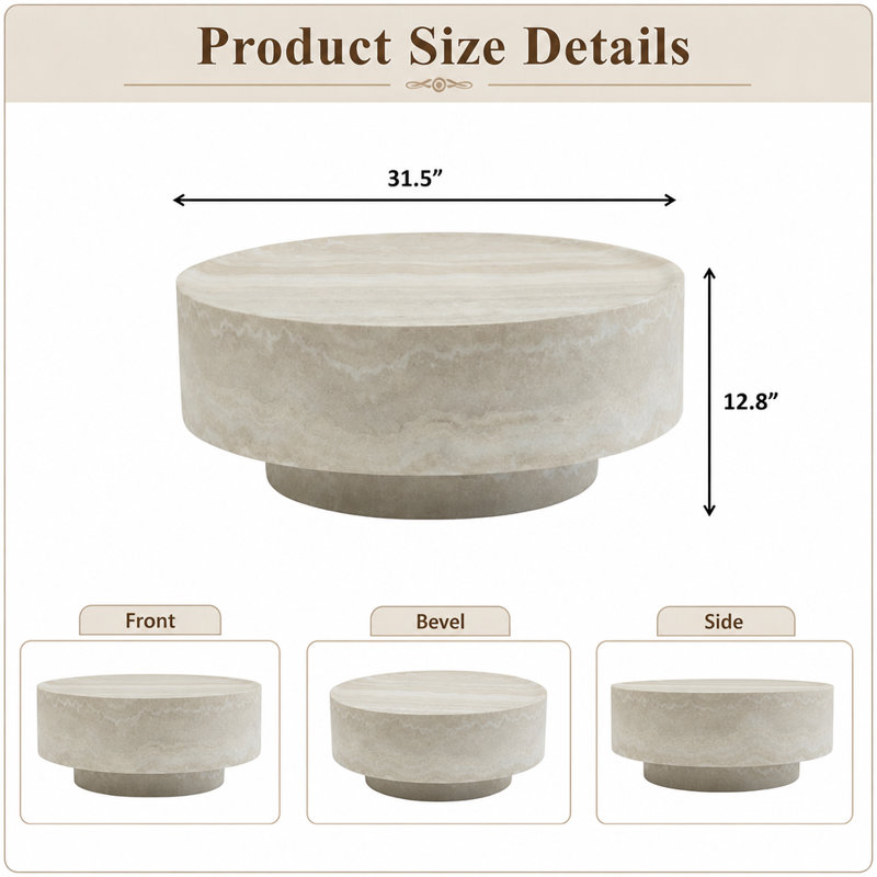 Table basse ronde, table d'appoint sculpturale