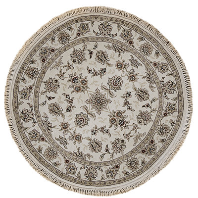 High-Quality Hand-Knotted Ivory Area Rug