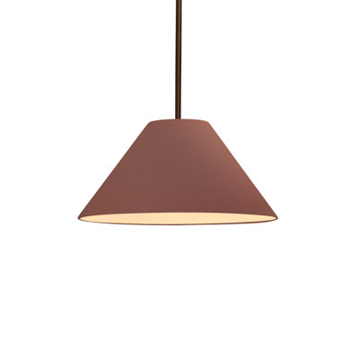 Radiance - luminaire suspendu 1 lumière Avola - jaune pâle - noir mat - l 15 po x H 7,25 po - DEL dédiée - tige rigide