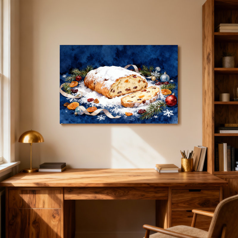 Noël, Noël, gâteau de Stollen, ornements de flocons de neige, branches de pin, H 16 po x l 24 po