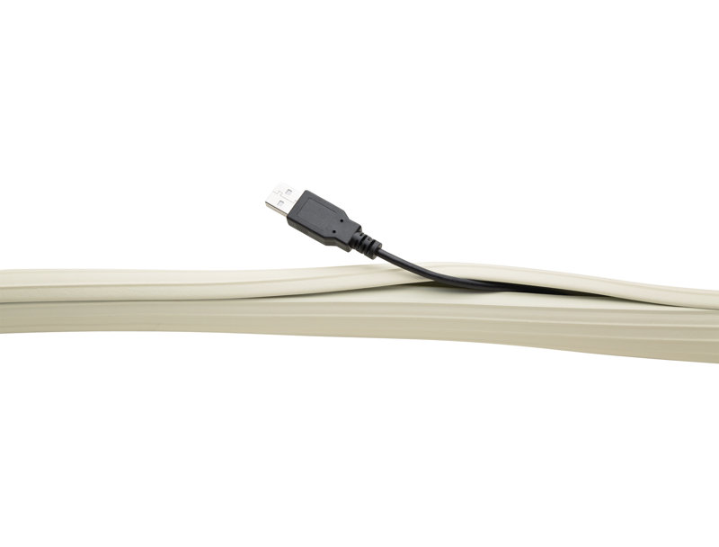 White 12' Expandable Rubber Flexi Cable Wrap